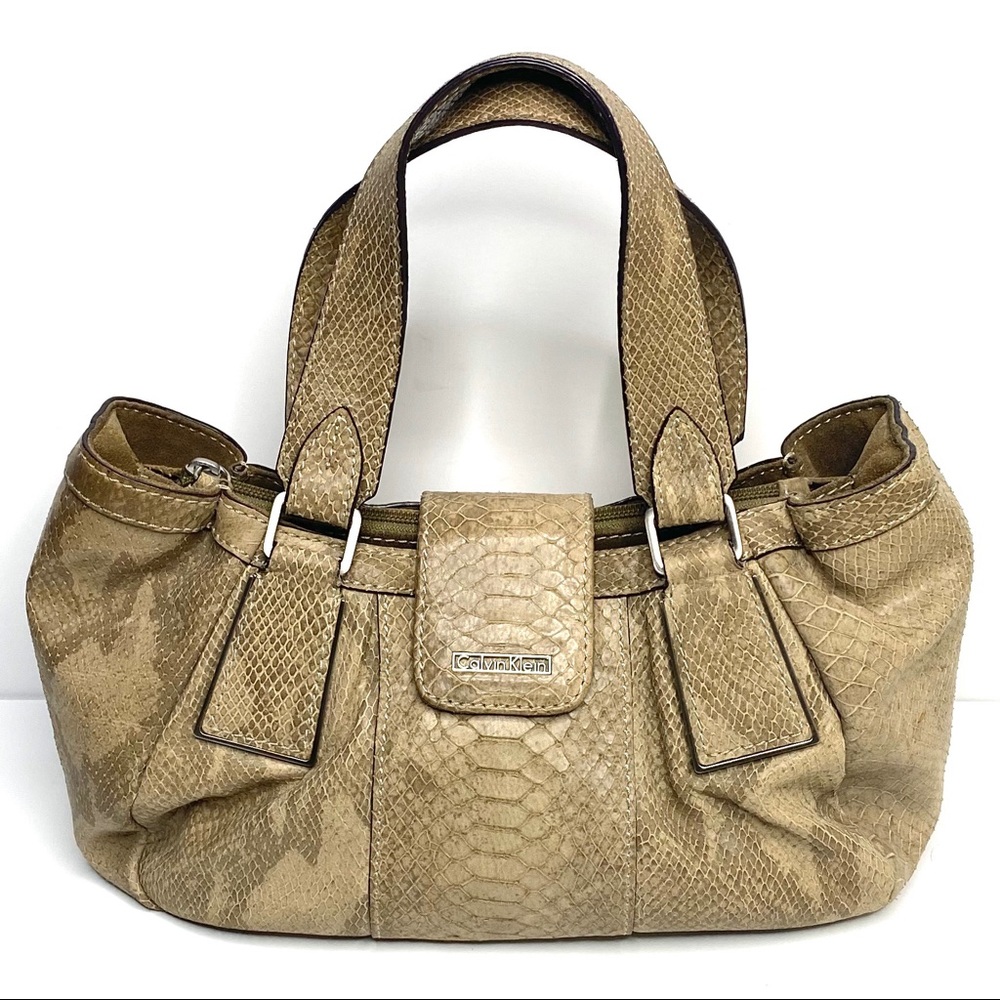 Calvin Klein Leather Embossed Snakeskin Bag - Picture 2 of 12